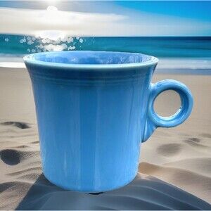 Fiestaware Turquoise Blue O-Ring Handle Mug Coffee Cup HLC Homer Laughlin USA